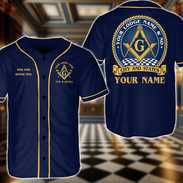 Personalized Masonic Lodge Baseball Jersey