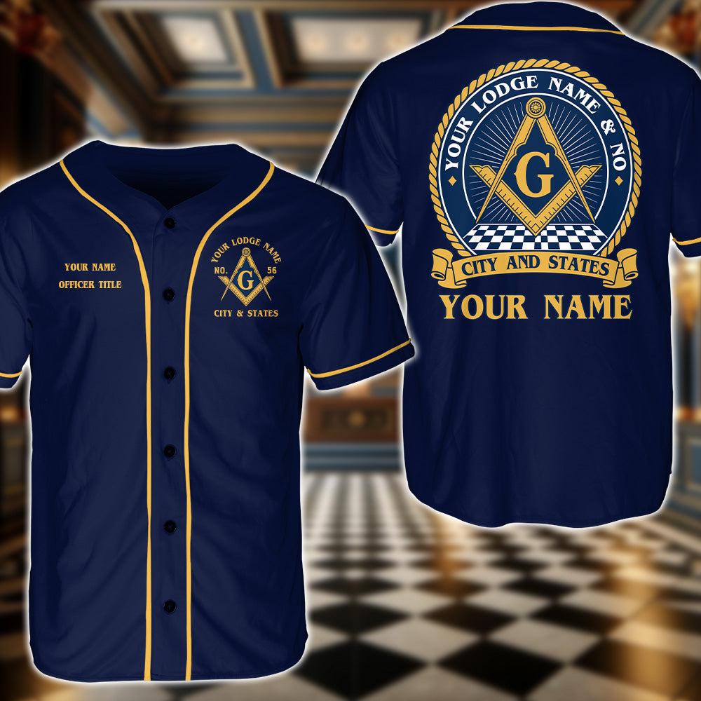 Personalized Masonic Lodge Baseball Jersey