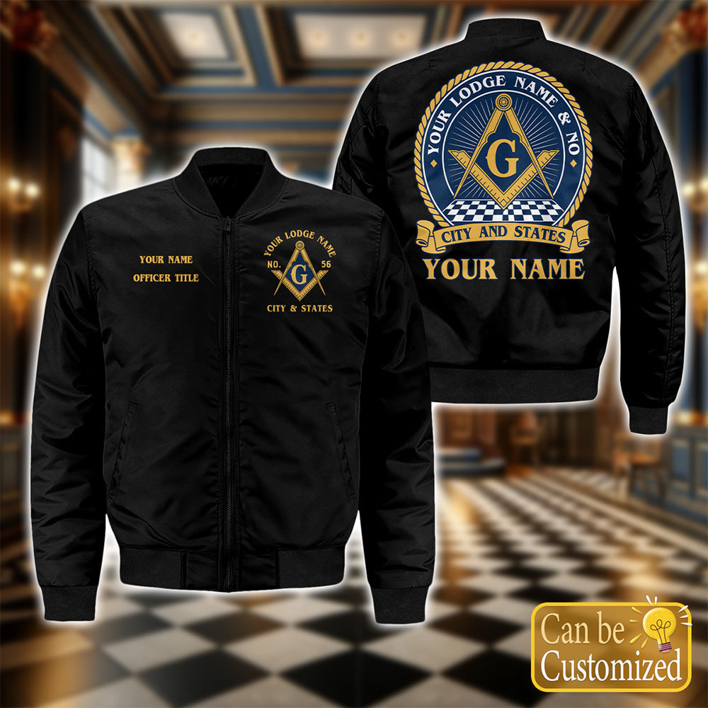 Personalized Masonic Lodge Bomber Jacket