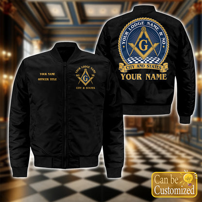 Personalized Masonic Lodge Bomber Jacket