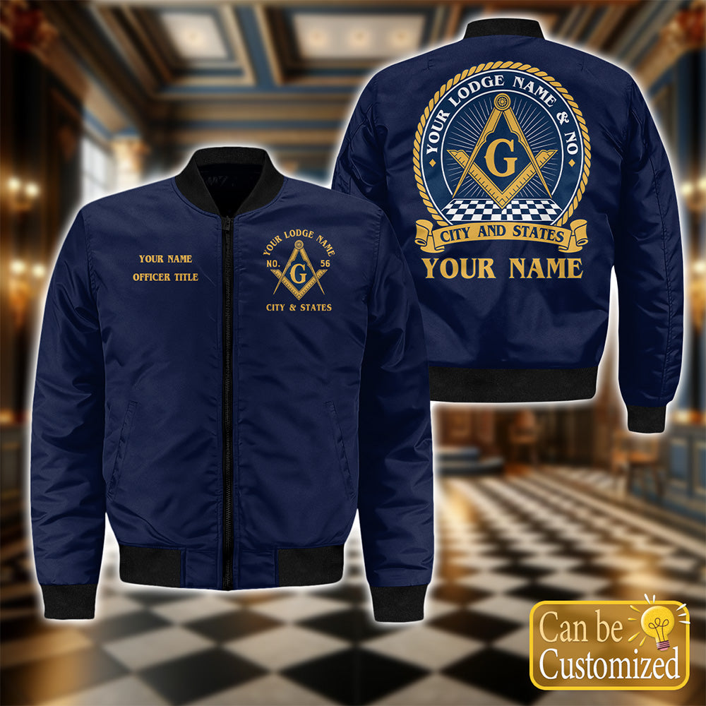 Personalized Masonic Lodge Bomber Jacket