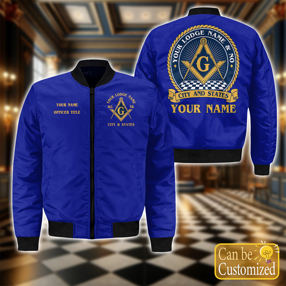 Personalized Masonic Lodge Bomber Jacket