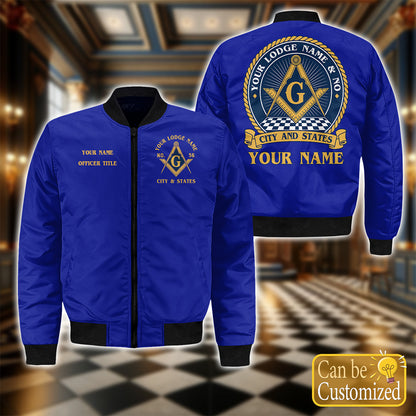 Personalized Masonic Lodge Bomber Jacket