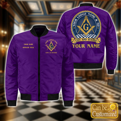 Personalized Masonic Lodge Bomber Jacket