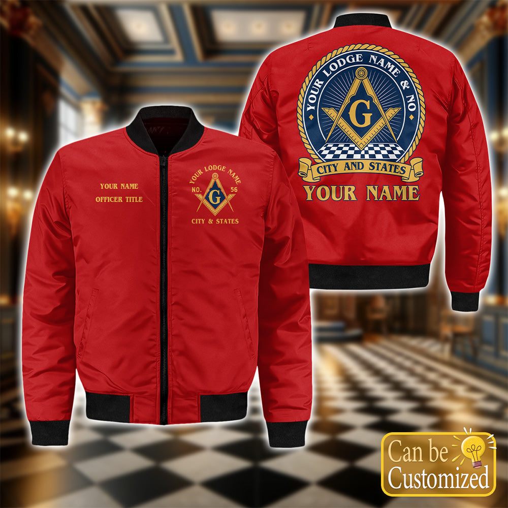 Personalized Masonic Lodge Bomber Jacket