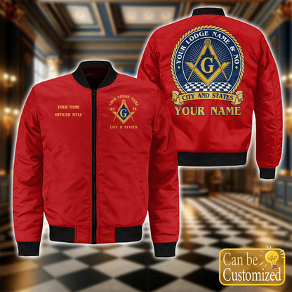 Personalized Masonic Lodge Bomber Jacket