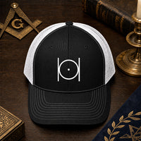 Point Within a Circle Trucker Hat - Embroidered