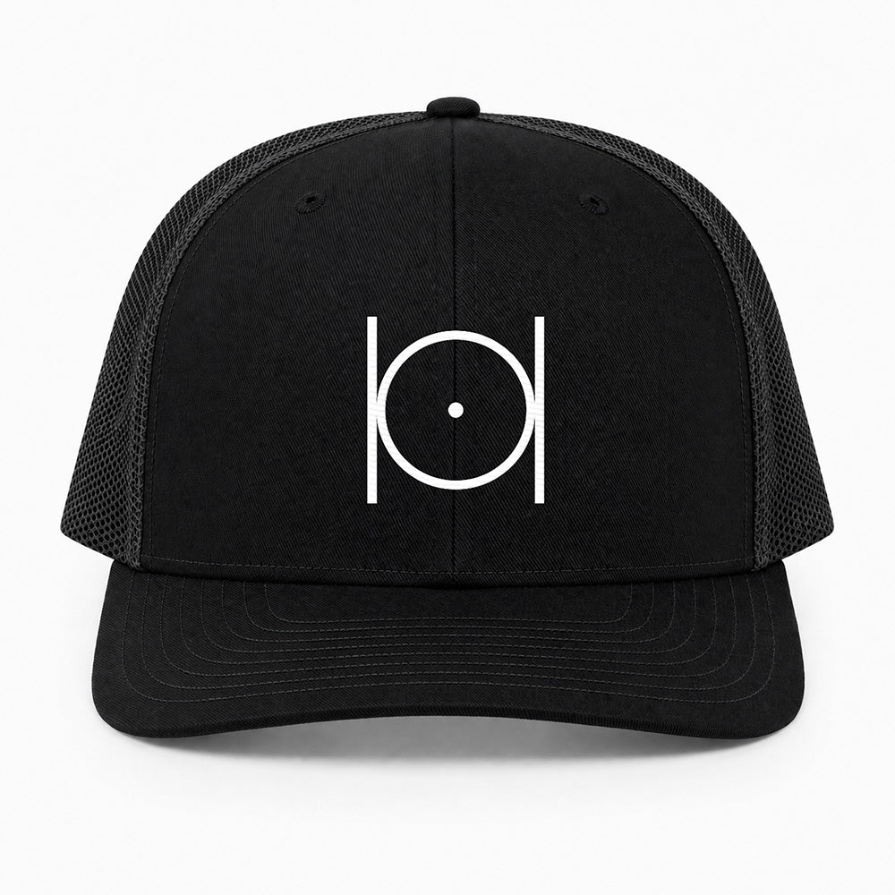 Point Within a Circle Trucker Hat - Embroidered