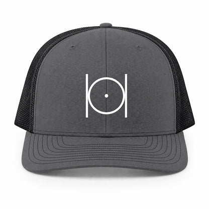 Point Within a Circle Trucker Hat - Embroidered