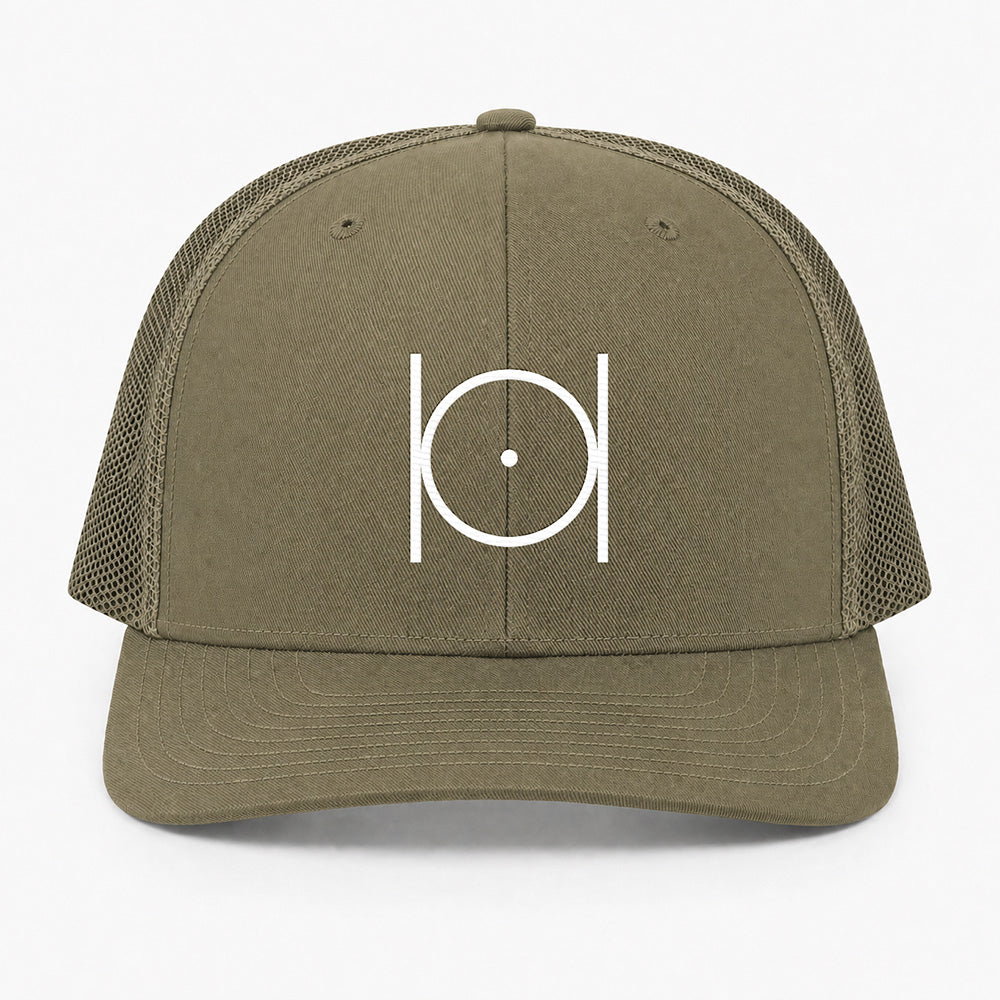 Point Within a Circle Trucker Hat - Embroidered