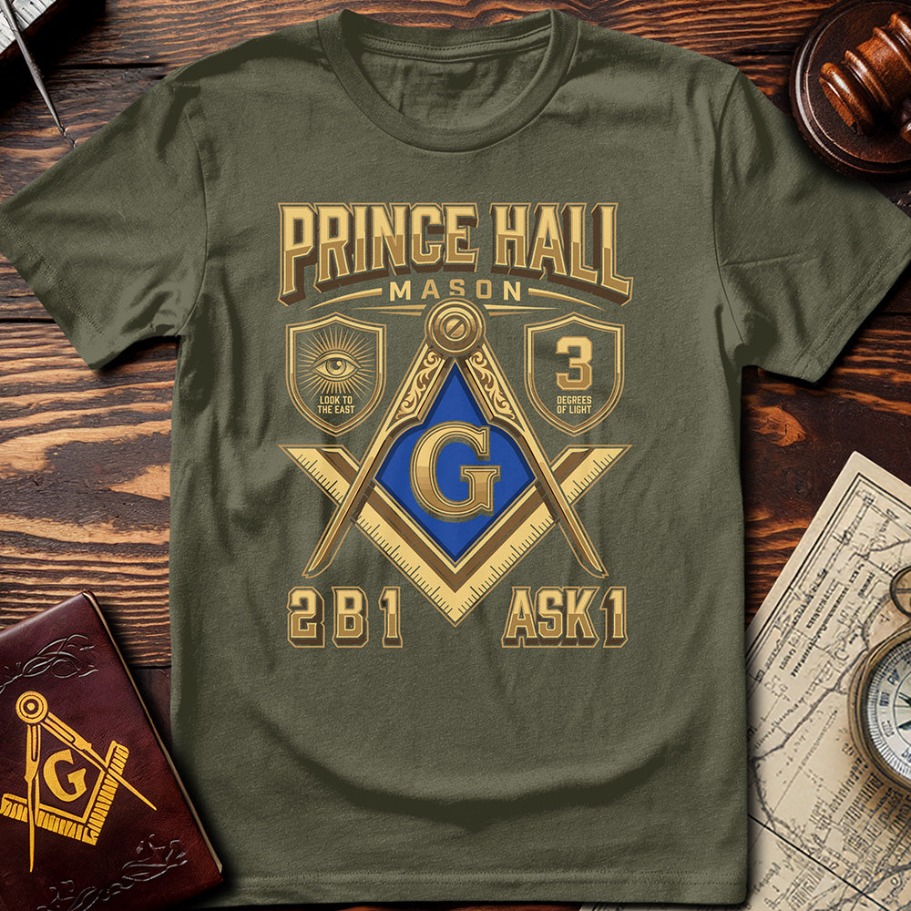 Prince Hall Mason Look To The East 3 Degrees of Light T-Shirt