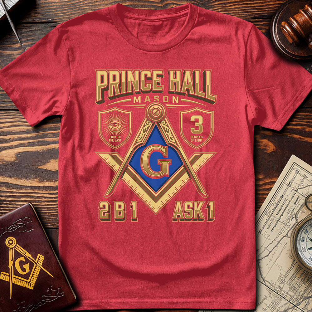Prince Hall Mason Look To The East 3 Degrees of Light T-Shirt