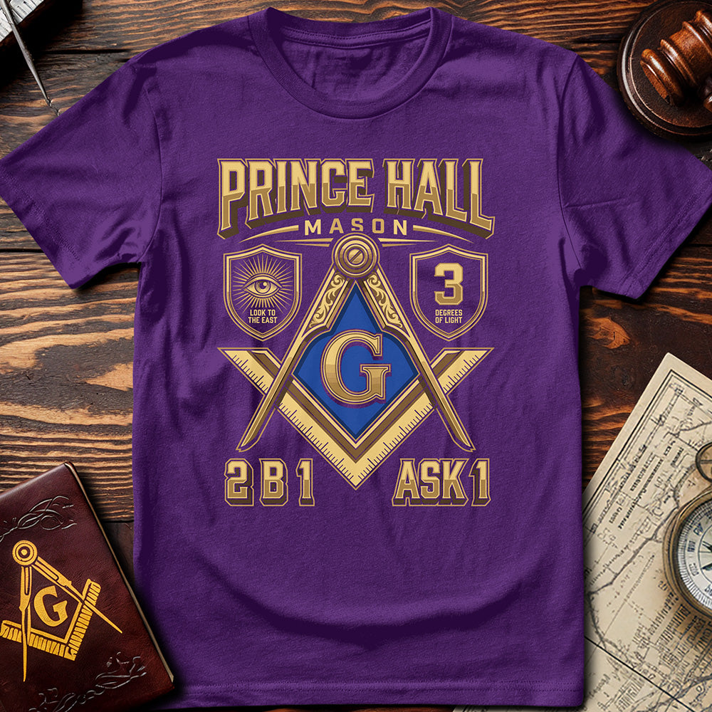 Prince Hall Mason Look To The East 3 Degrees of Light T-Shirt