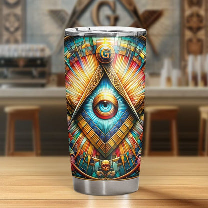 Square & Compass, The All-Seeing Eye Masonic Tumbler