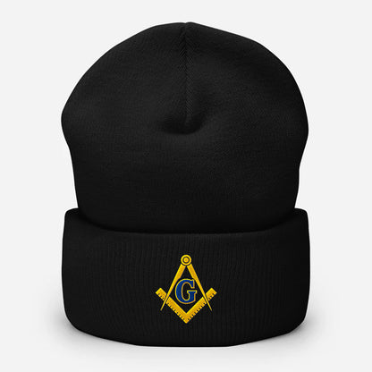 Square and Compass Beanie - Embroidered