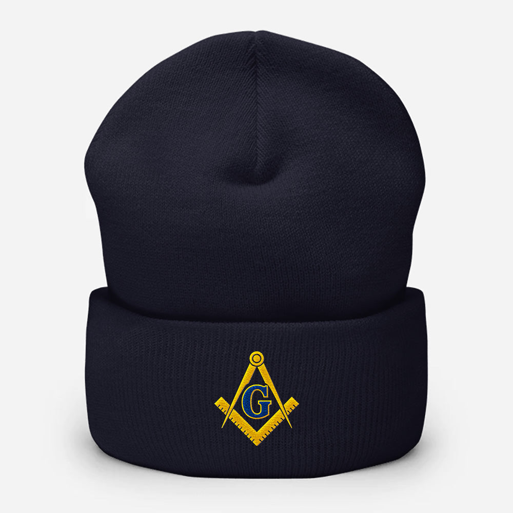 Square and Compass Beanie - Embroidered