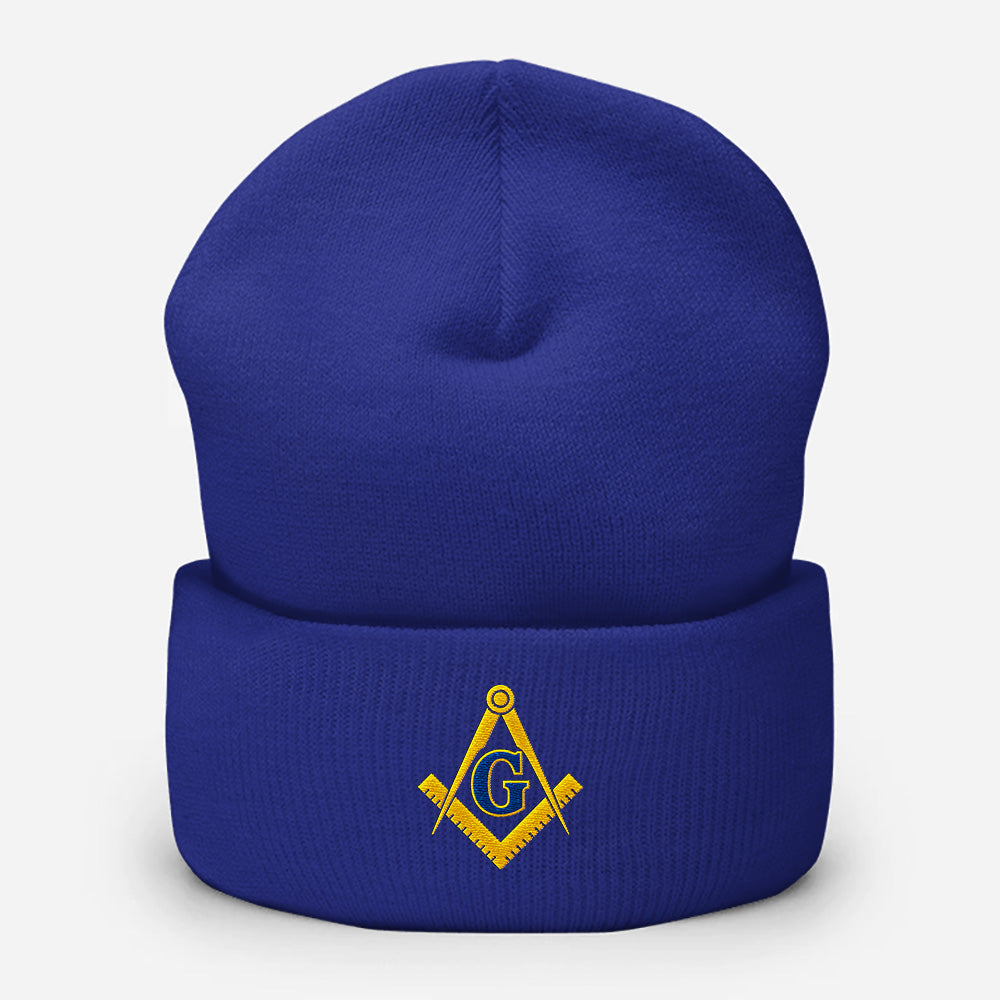 Square and Compass Beanie - Embroidered