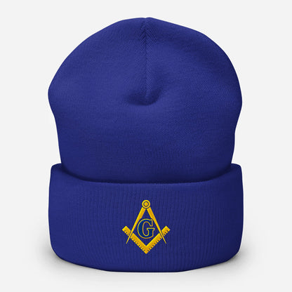 Square and Compass Beanie - Embroidered