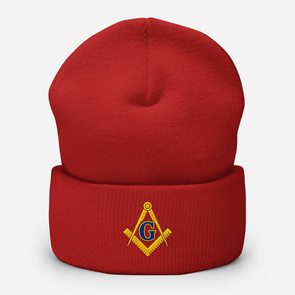 Square and Compass Beanie - Embroidered