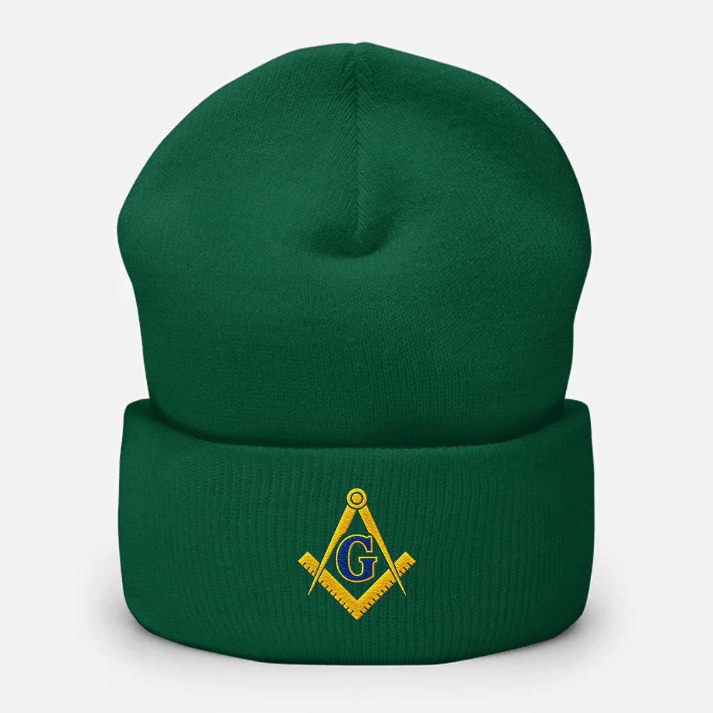 Square and Compass Beanie - Embroidered