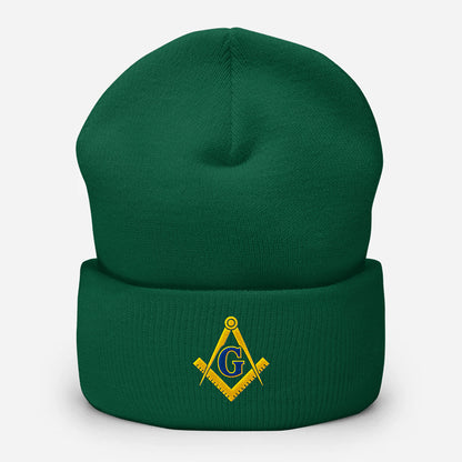 Square and Compass Beanie - Embroidered