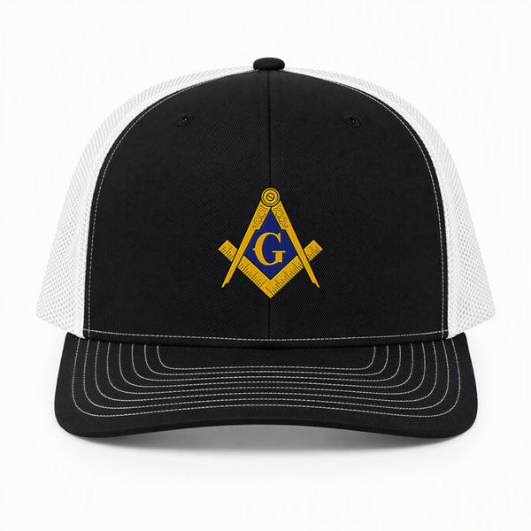 Square and Compass Trucker Hat - Embroidered