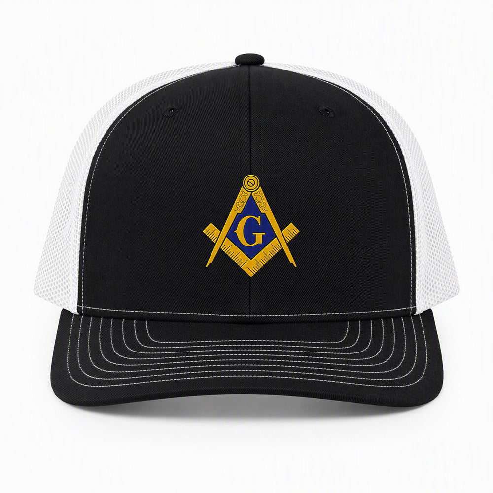 Square and Compass Trucker Hat - Embroidered