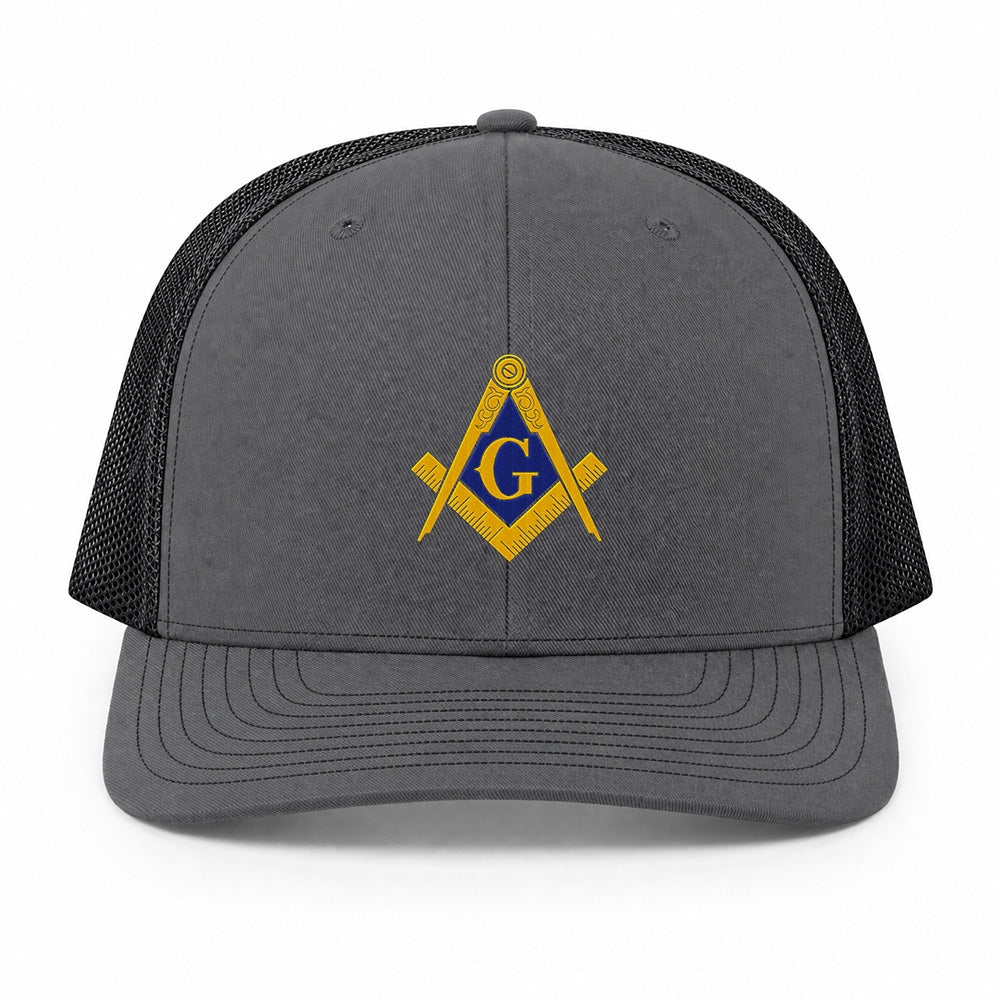 Square and Compass Trucker Hat - Embroidered