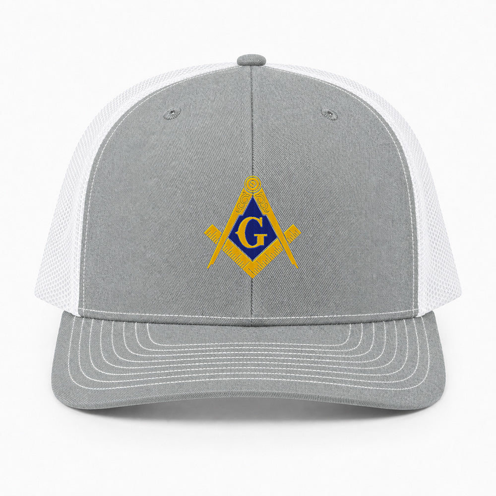 Square and Compass Trucker Hat - Embroidered