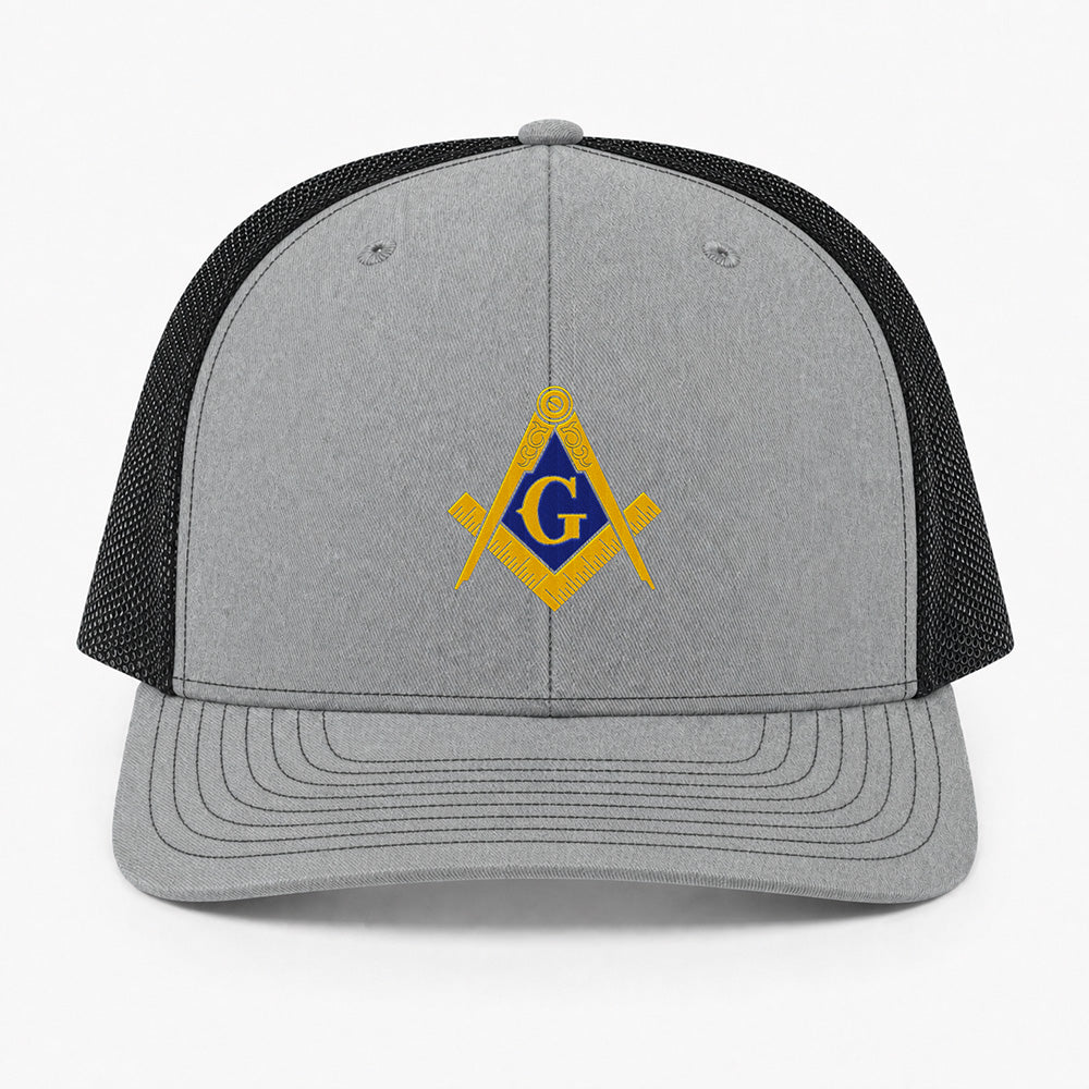 Square and Compass Trucker Hat - Embroidered