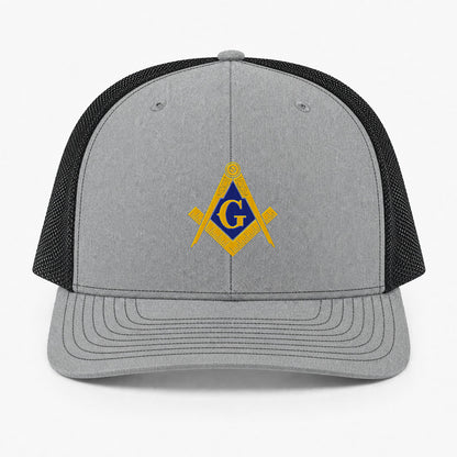 Square and Compass Trucker Hat - Embroidered