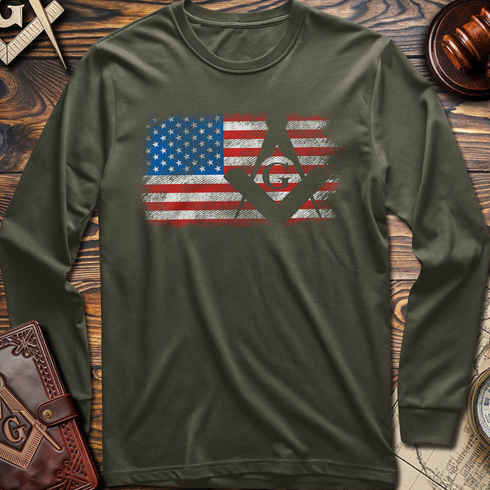 USA Freemason Flag Long Sleeve